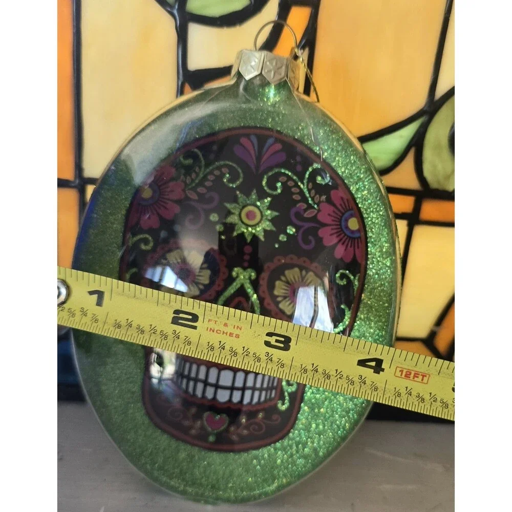 Day Of The Dead glass Christmas Tree Ornament Dia de Los Muertos Halloween